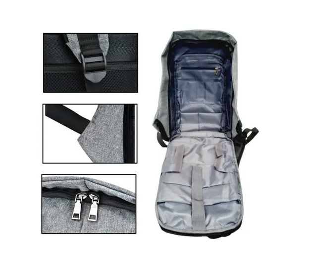 Vista 4 de Maleta Maletín Antirrobo Impermeable - Color: Gris